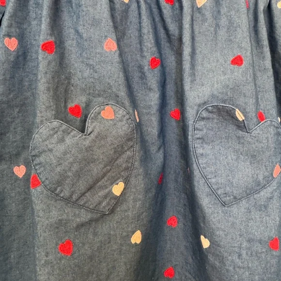 Blue Heart Patterned Long Sleeve Dress - Picture 2 of 6